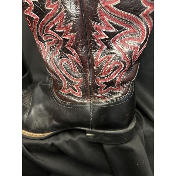 Ariat 38563 Leather Round Toe Cowboy Western Boots Size 9.5 D Men Black Red - Picture 11 of 12
